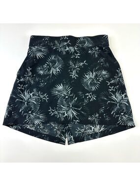 Fig Clothing Nix Skort Small Black Mirage tropical leaf pattern Small Stretch